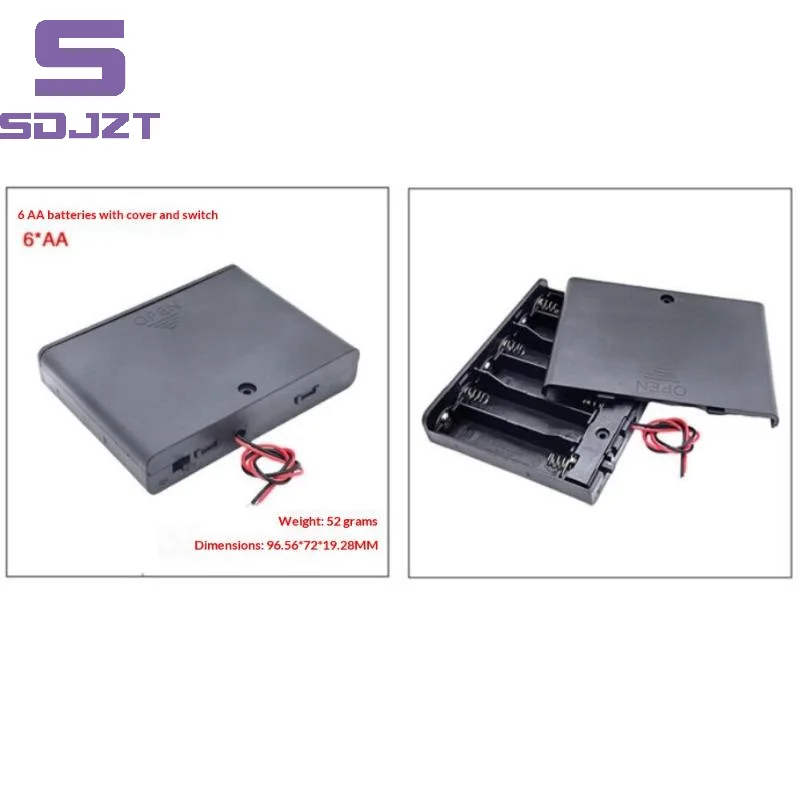 1/3Pcs AA Battery Holder Storage Case Box With Switch And Cover For AA Batteries Standard Container 1 2 3 4 6 8 Slots