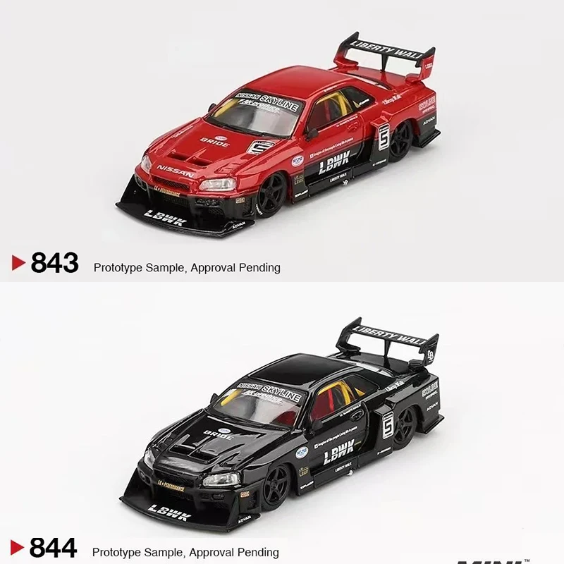 PreSale MINIGT 843 844 1:64 LBWK ER34 Super Silhouette Skyline  Diecast Diorama Model Collection Miniature Toys