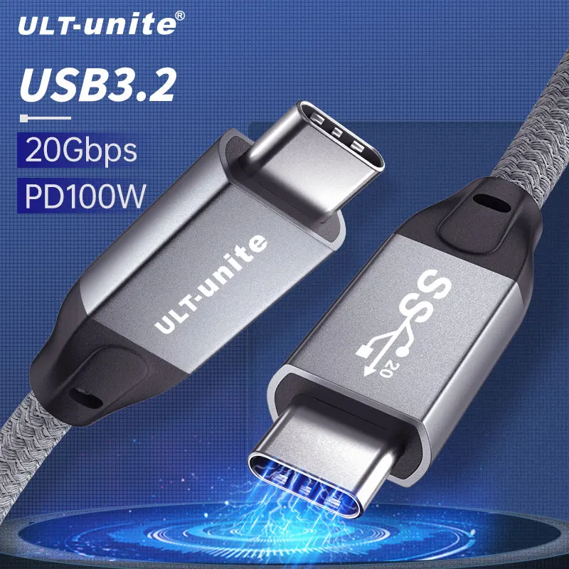 Cable USB 3,2 PD100W DE CARGA RÁPIDA, Cable de datos 4K tipo C a C, 20gbps, función completa, para teléfono, portátil, Huawei y Xiaomi