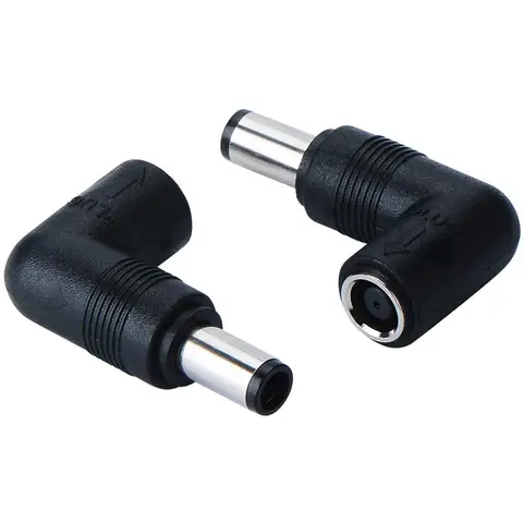 2pack 7.4mm to 7.4mm Right Angle 90-Degree Power Adapter Connector  for Dell Latitude XPS Studio Vostro/Hp Pavilion Probook