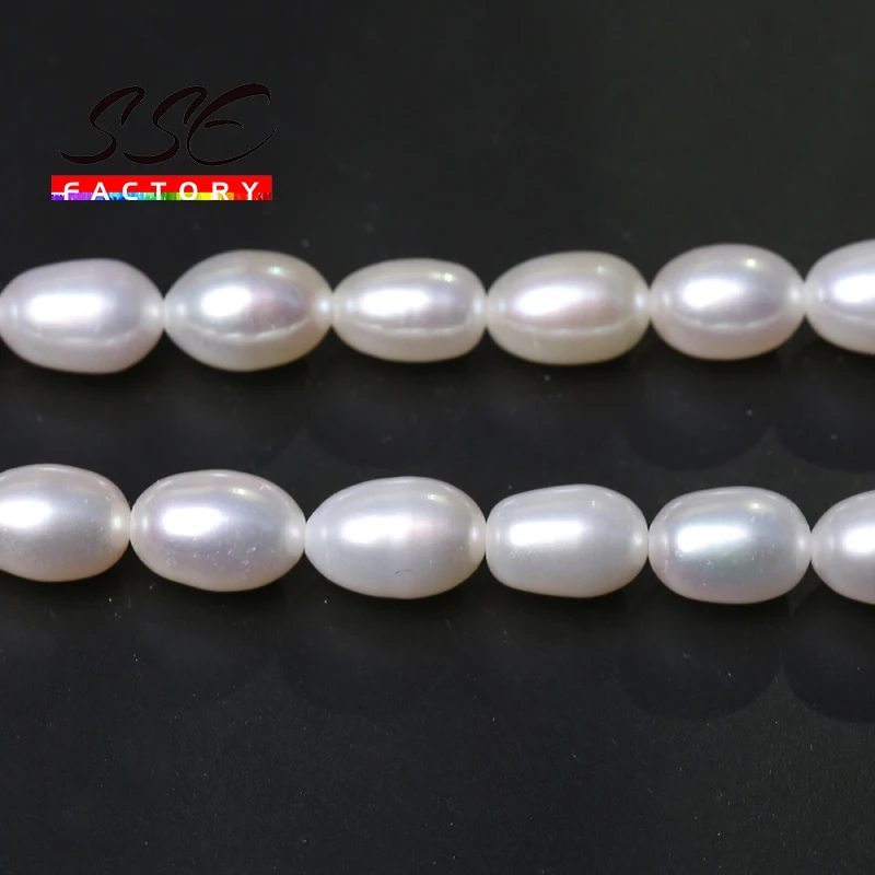 Top Quality 100% Natural Freshwater Pearl Irregular Rice Shape Beads Pearl Beads For Jewelry Making DIY Bracelets Necklace 15"