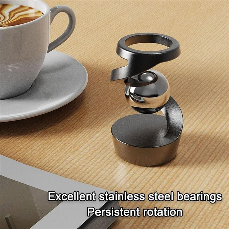 EDT-Desktop Suspended Gyroscope,Gravity Defying Kinetic Desk Toy, Stress Relief Kinetic Sculpture Aluminum Rotary Gyro