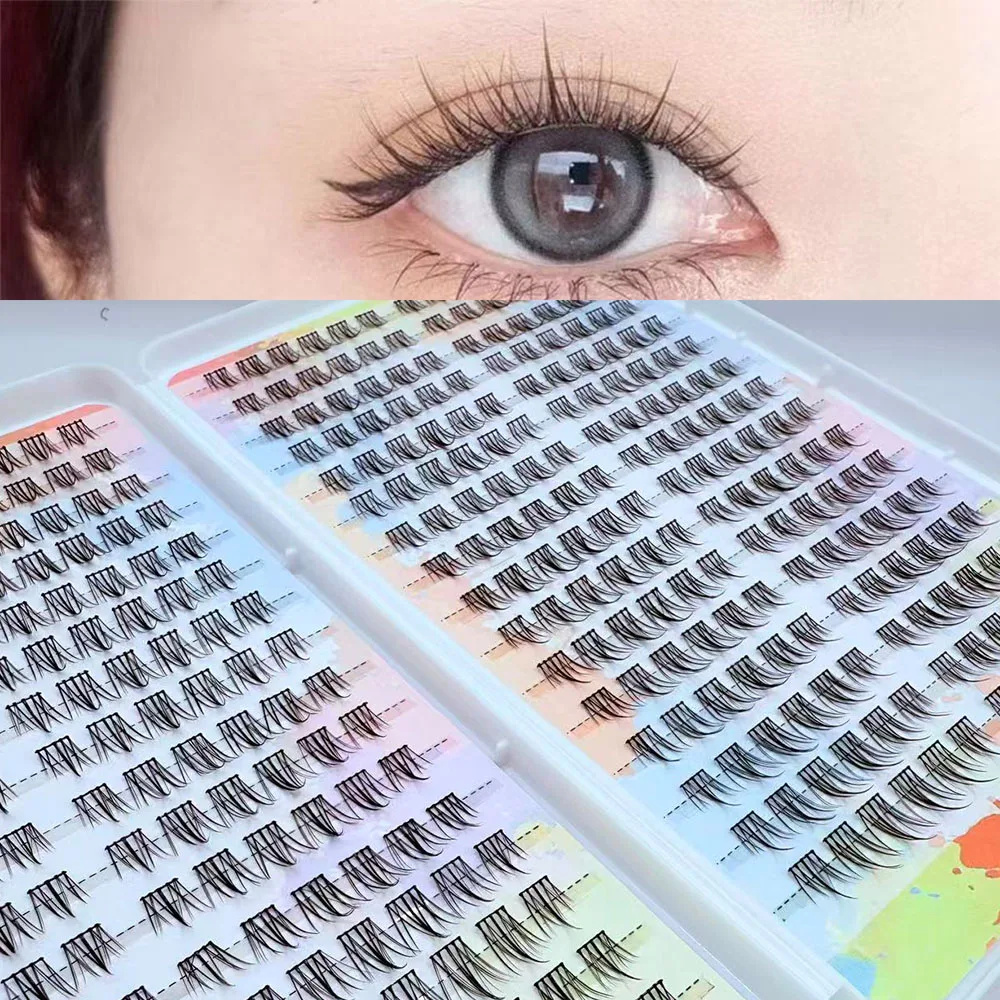 핫 세일 32줄 384개 클러스터 해바라기 속눈썹 자연스러운 위스피 룩 인조 속눈썹 메이크업용