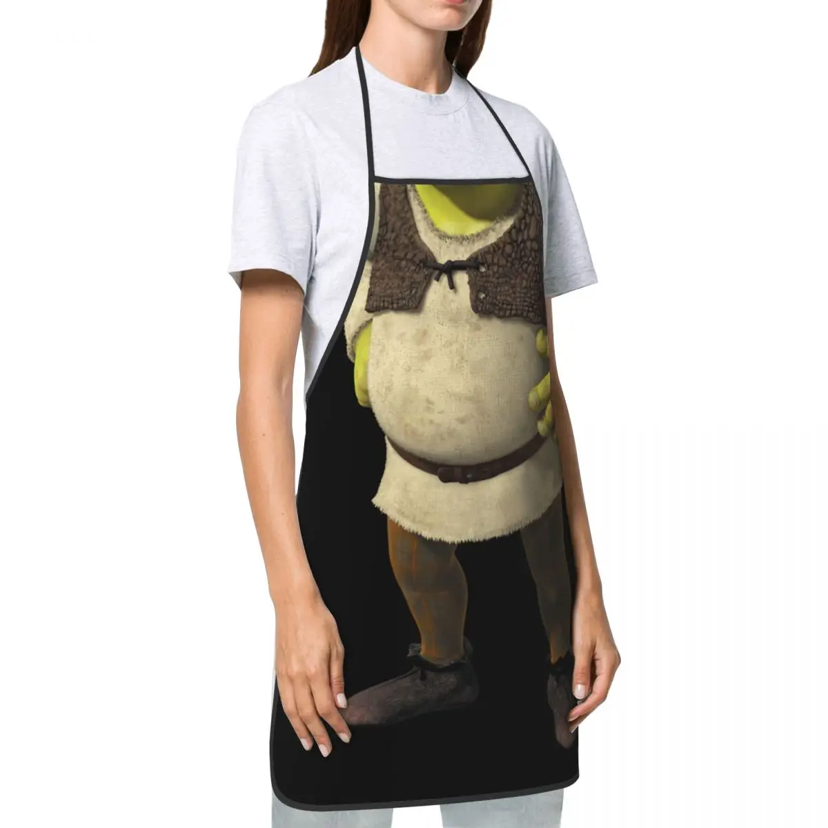 Custom Shrek Apron Women Men Unisex Bib Monster Kitchen Cooking Tablier Cuisine Chef Gardening