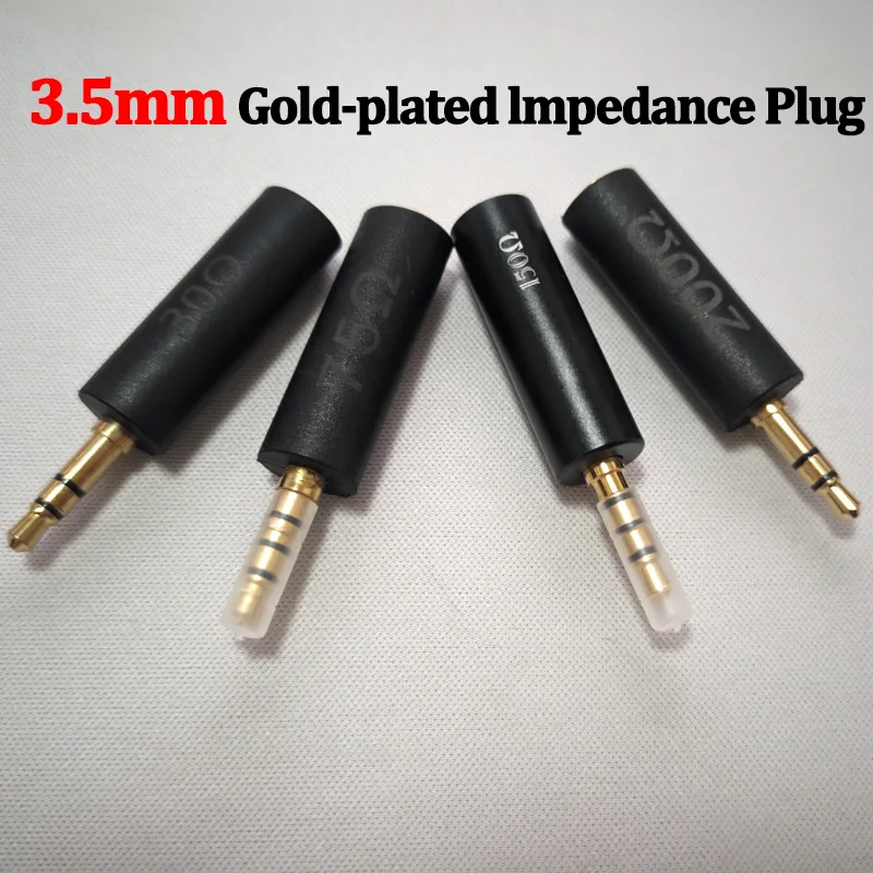 3.5mm Gold-plated Impedance Plug 30/75/150/200Ω Headphone Impedance Adapter Noise Reducing for Earphone Amplifier Audio Player