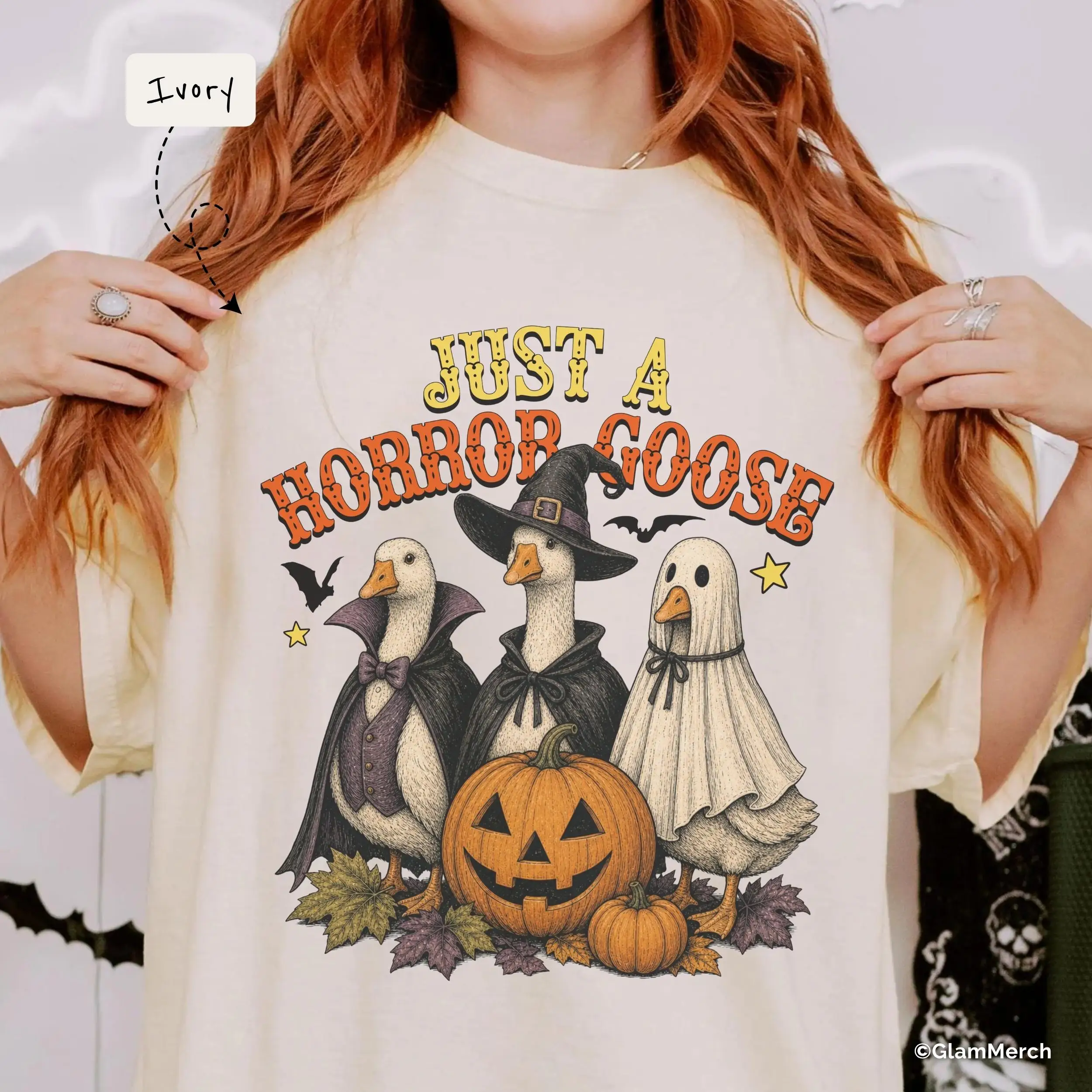 Just A Horror Goose Funny Halloween Shirt  Gift Tee T-shirt