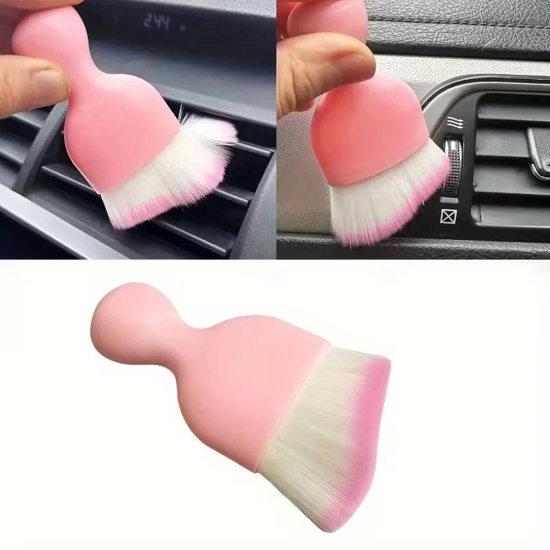 White Bristles Car Interior Detailing Brush - Handy Tool for Cleaning Interiors And Dusting Air Vents
