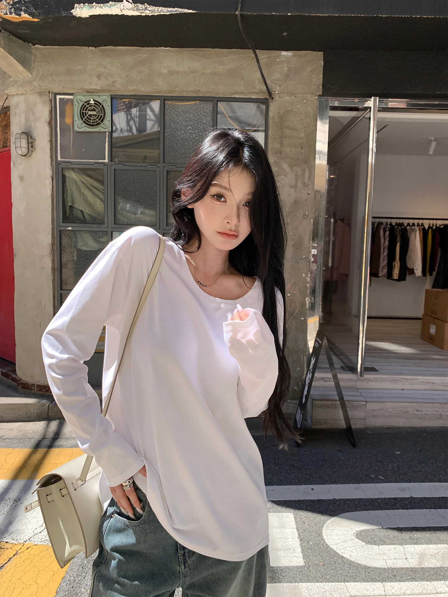 

x Stevens Women's Long Sve round Ne T-irt Base Layer irt Layering Inner Wear Top Breathable Comfortable Loose Fit