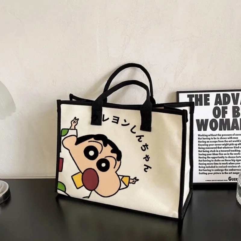 

Cartoon Cute Crayon Shin Chan Canvas Bag Women New Anime Kawaii Versatile Commuter Tote Bag Large Capacity Portable Mommy Bag