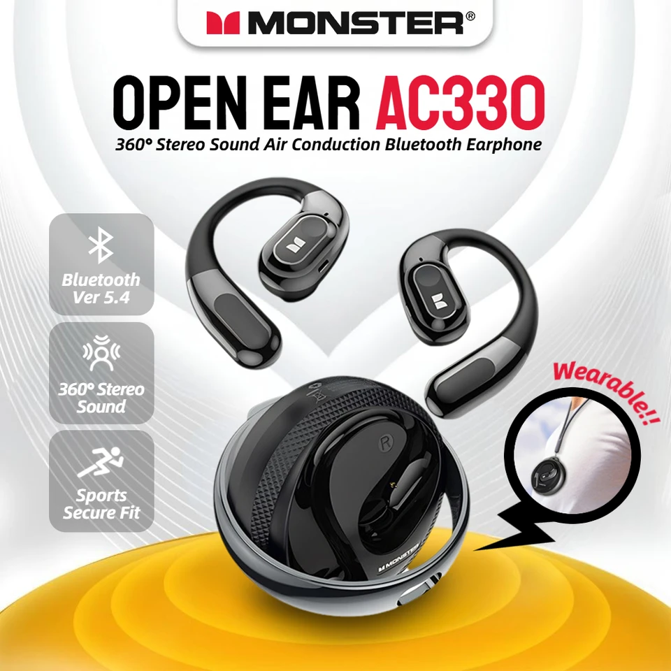 Monster Open Ear AC330 Bluetooth Headphone Air Conduction Sports