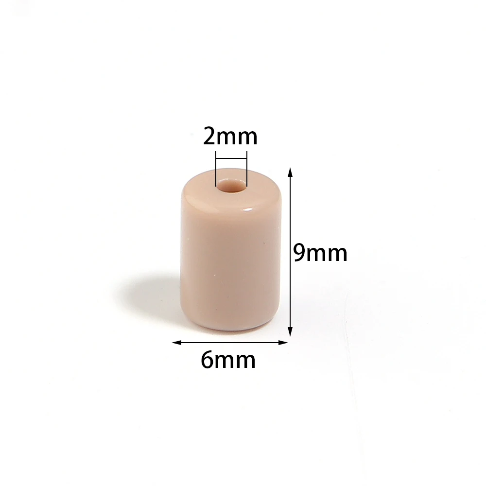 100/200pcs 6x9mm Solid Color Acrylic Cylinder Tube Beads Loose Spacer Beads For Jewelry Making DIY Bracelet Necklace Accessories