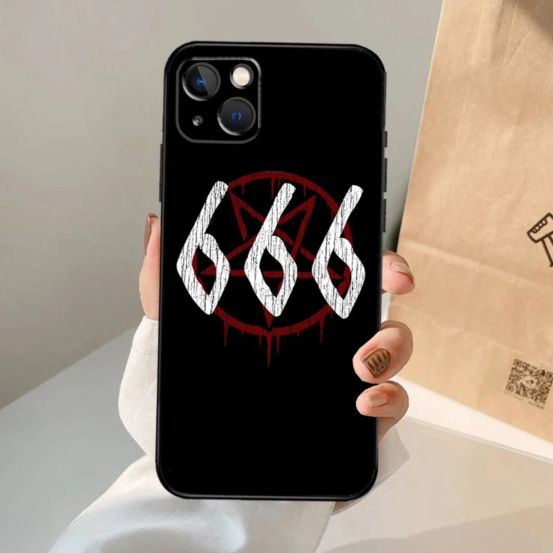 Pentagram 666 Demonic Satanic Case For iPhone 16 15 14 13 Pro Max 12 Pro Max Mini 11 Pro Max XS X XR Plus Cover Shell