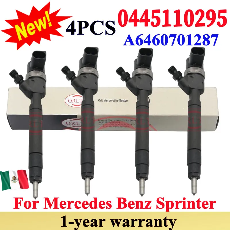 4 قطعة 0445110295   حاقن السكك الحديدية المشتركة أ 6460701287   فوهة وقود الديزل 0 445 110 295 لبنز سبرينتر