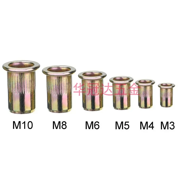 

150pcs/set M3 M4 M5 M6 M8 M10 Mixed Rivet Nut Kit Zinc Plated Carbon Steel Threaded Rivet Nut