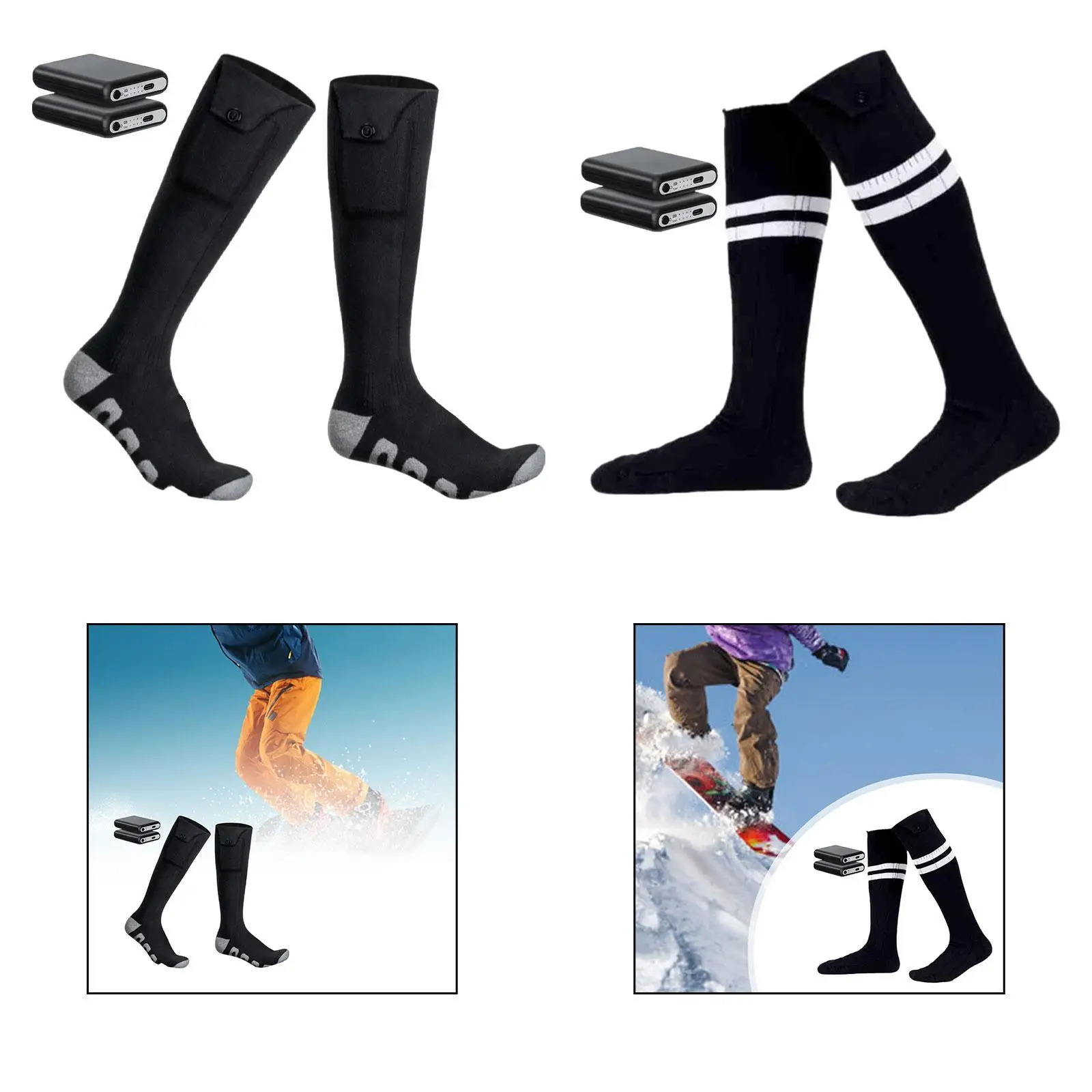Electric Heated Socks Heating Socks Long Tube Socks Thermal Socks for
