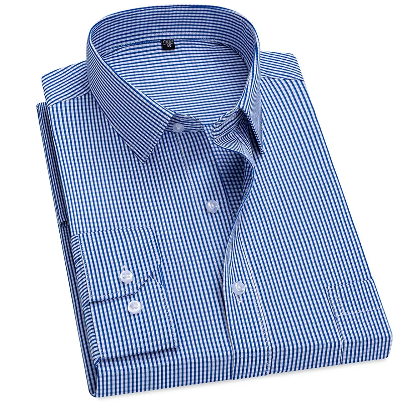 New Cotton Shirt Men's Long-sleeved Striped White Shirt Business Man