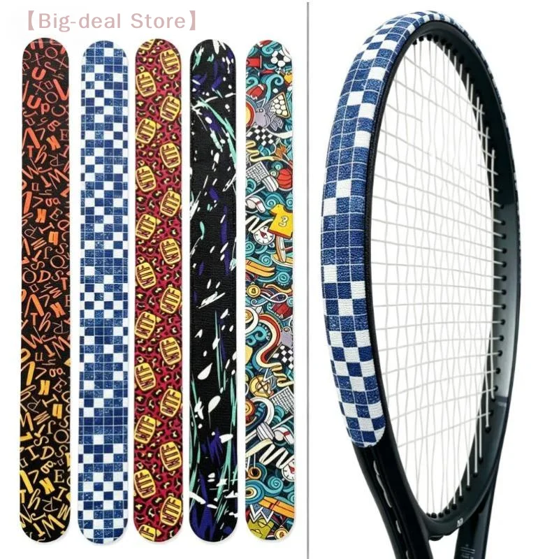 【M】Colorful PU Tennis Racket Protective Tape Racket Edge Sticker Waterproof Anti Scratch Fit For Tennis Training And Daily Use