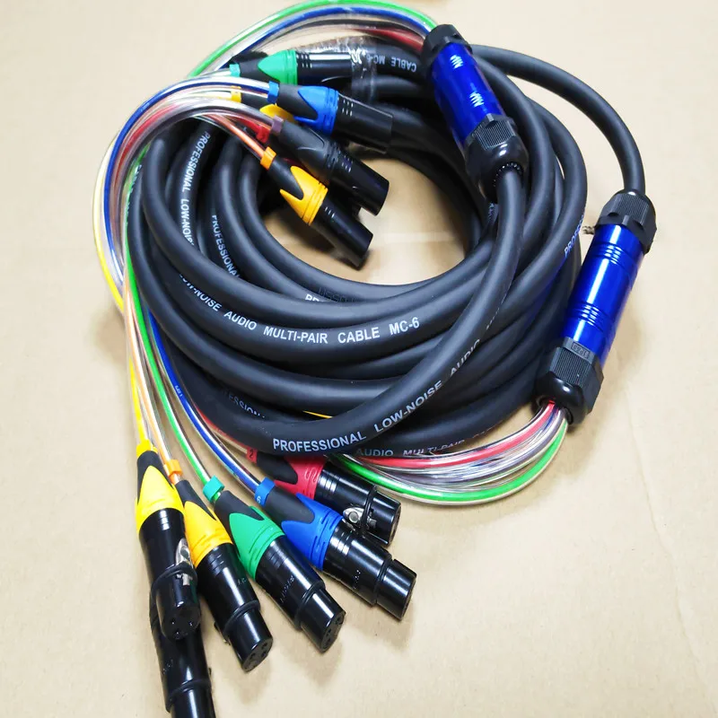 Audio NEW 6 CHANNEL SNAKE CABLE XLR Female/Male 6 Pairs Male to Female 3 Pin XLR Balanced Audio Extension Cord