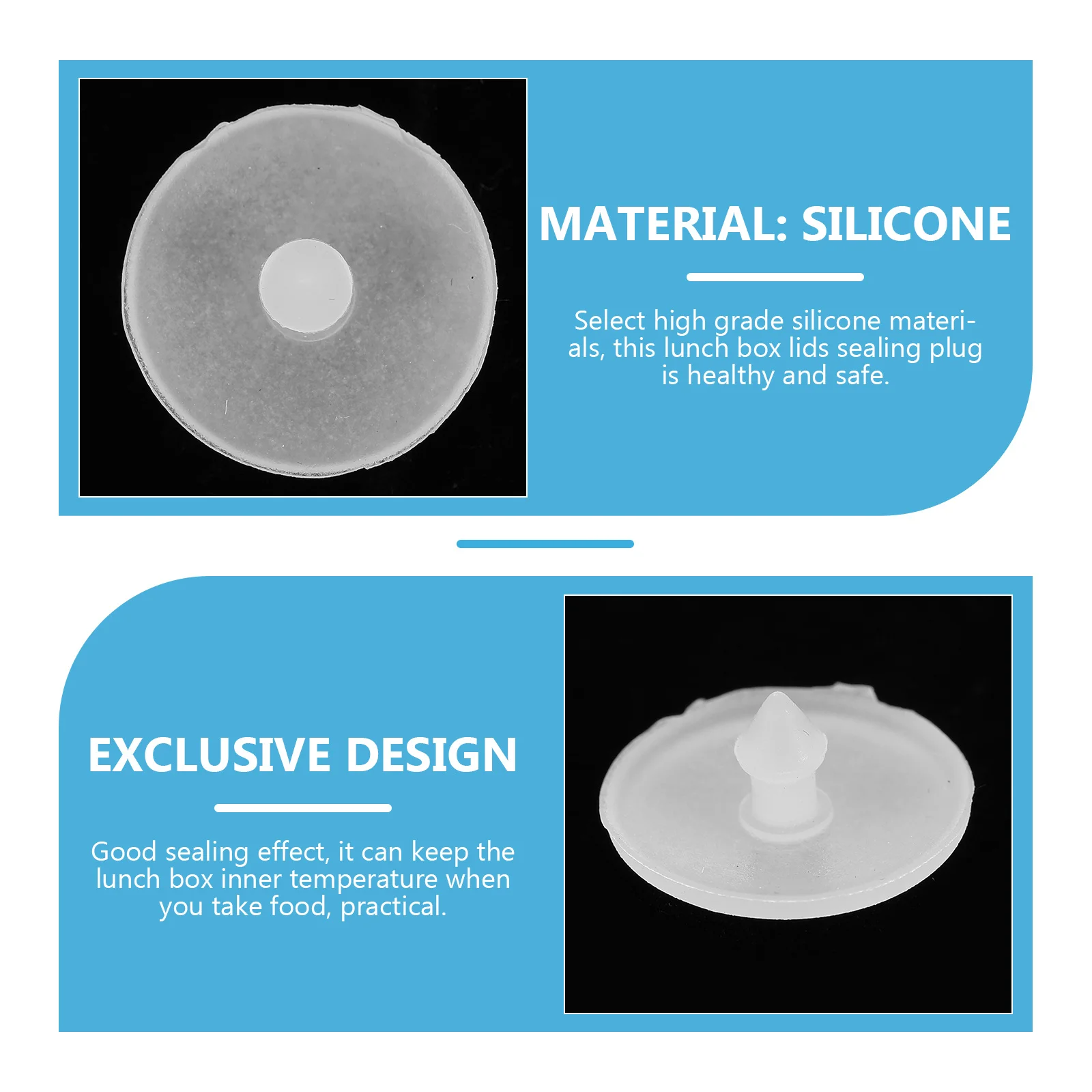 

6Pcs Lunch Box Seal Plug High Grade Silicone Sealing Stopper Easy Install Remove Bento Box Accessories Food Storage