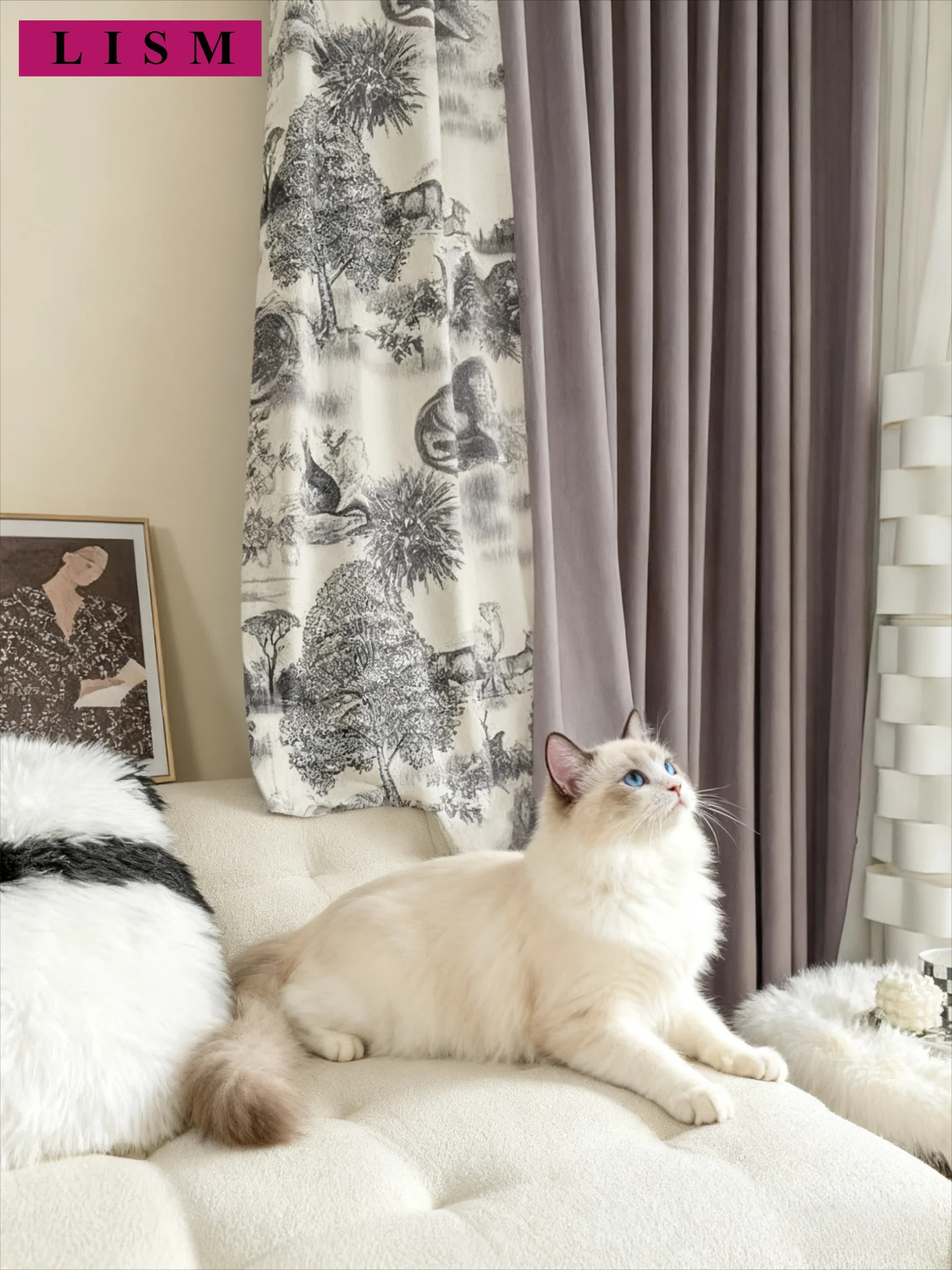 French Romantic Purple Velvet Splicing Jacquard Fabric Curtain for Living Room and Bedroom Thicken Blackout Custom Luxury Fabric
