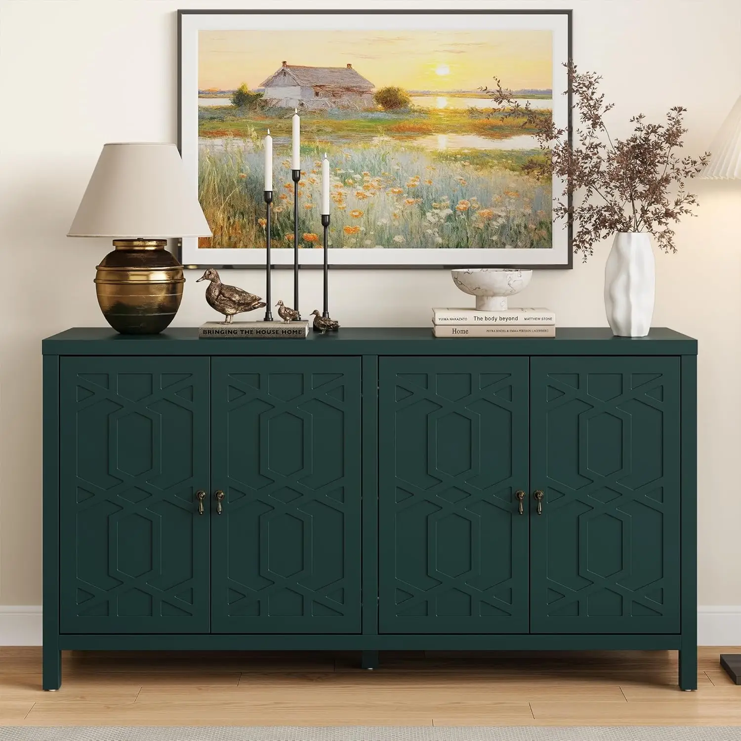 Forest Green Modern Sideboard Buffet Cabinet for Dining and Living Room, 60\