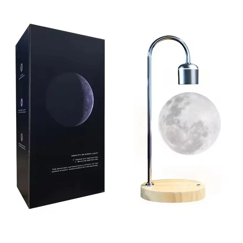 New Magnetic Levitating Floating Fast Wireless Charger Gift Bedroom Moon Night Light