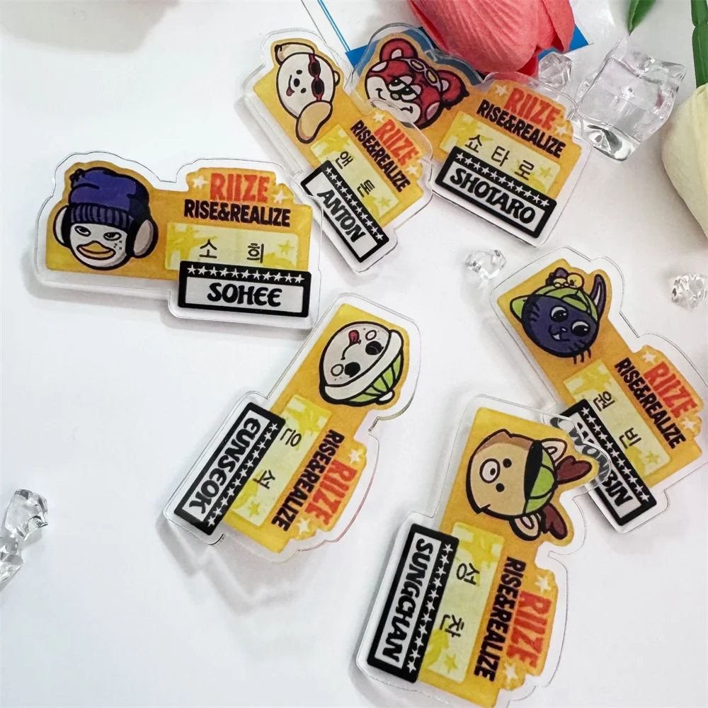 Kpop Riize Cartoon Cute Acrylic Chest Badges High Quality Transparent Acrylic Brooch Clothing Decoration WONBIN Anton Fans Gifts