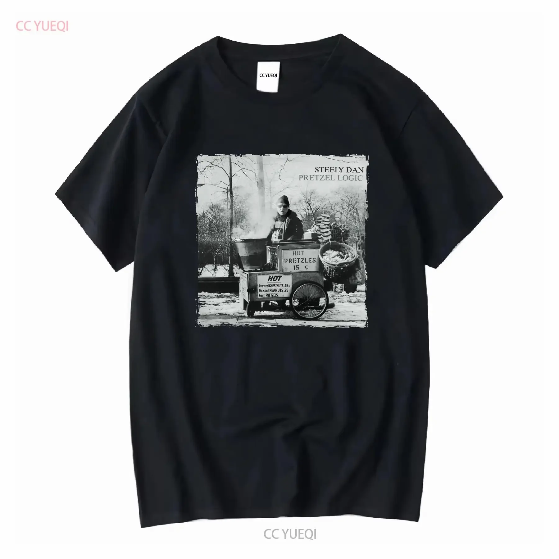 Camiseta de algodón Steely Dan Pretzel Logic Walter Becker Donald Fagen manga larga o corta vintage lavado homme versátil