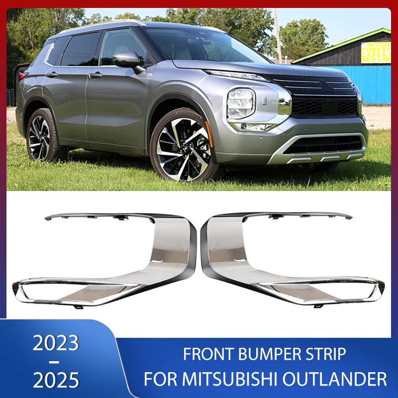 

Front Bumper Chrome Trim Fog Light Cover Reflective Sticker Strip For Mitsubishi Outlander 2023 2024 2025 6407A461 6407A457