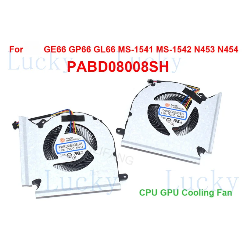 

f New Laptop CPU GPU Cooling Fan For MSI GF63 GE66 8RD MS-1541 4PIN PABD08008SH