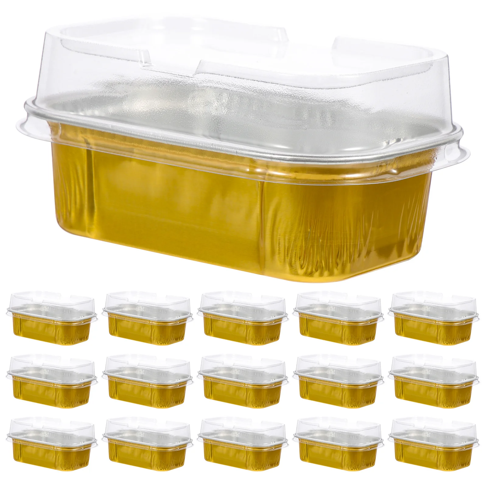 

50pcs Chocolate Cake Mold 168ml Golden Aluminum Foil Boxes Baking Container Food Storage Cake Accessories Portable