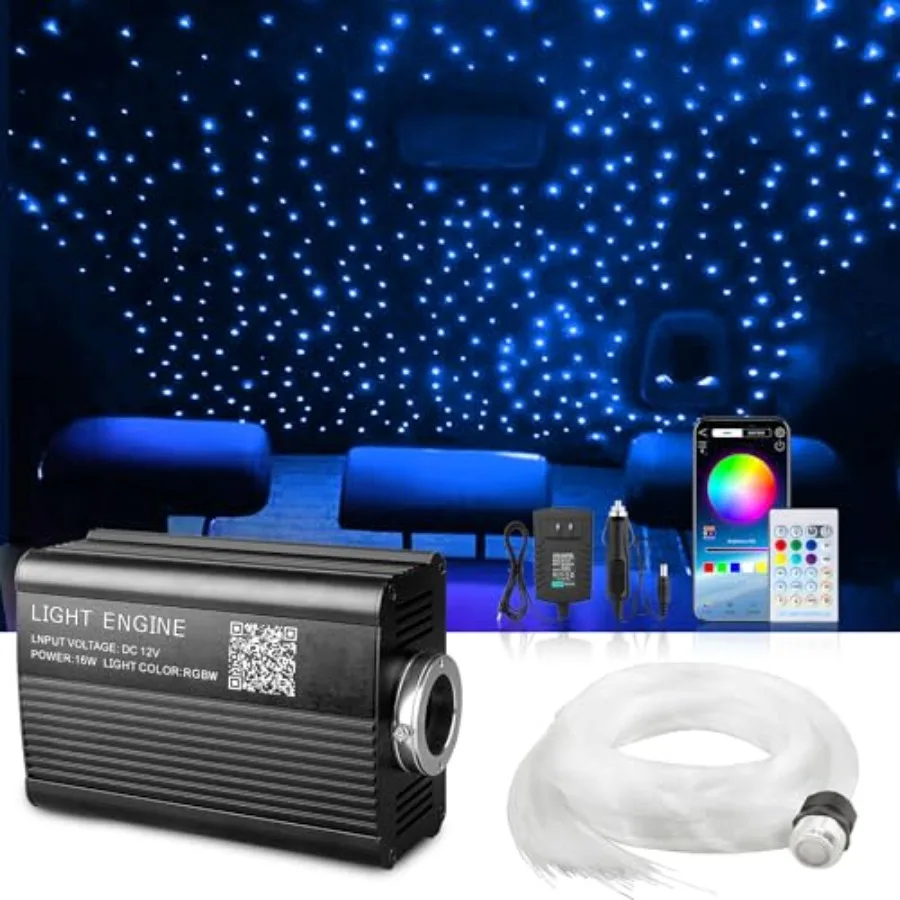

Starlight Headliner Kit 550 Pcs Twinkle 0.03in*9.8ft/0.75mm*3m 16W Starlight Headliner Music/Voice Activated Star Lights for Ca