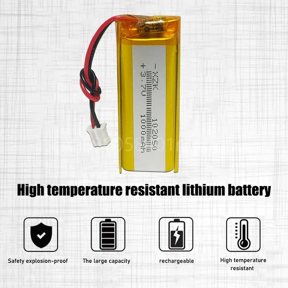 1000mAh 3.7V 102050 Lithium Polymer Li-Po Li Ion Rechargeable Battery PH 2.0mm 2pin Plug for Aircraft,LED Light,speaker GPS