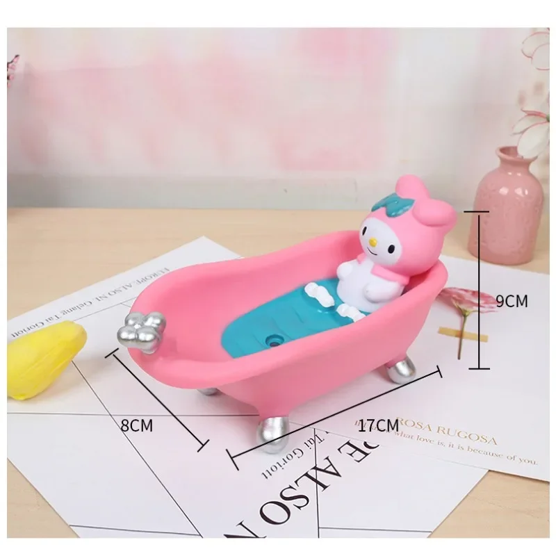 Sanrio Hello Kitty Bathroom Soap Holder Soap Box Cartoon Kitchen Sponge Holder Washroom Tool Handwash Soap Bracket Life Supplies