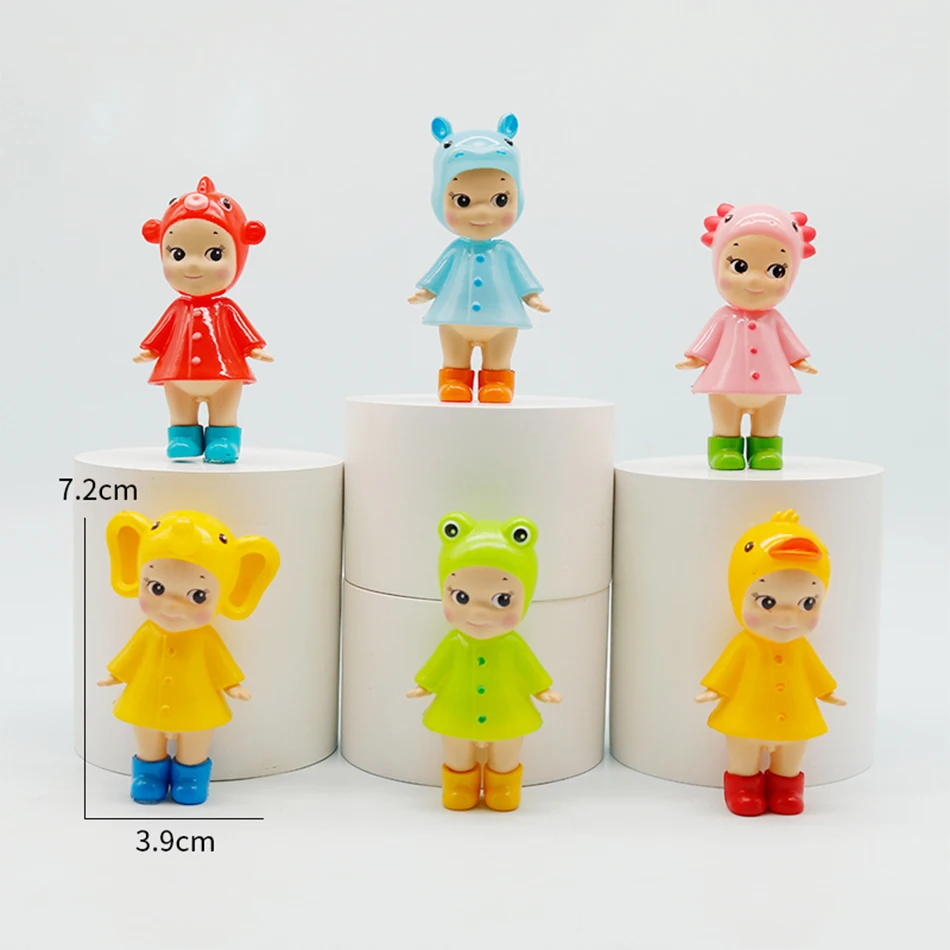 Mini figurine d'ange ensoleillé, série I Love Rainy Day, jouet pour fille, boîte aveugle, modèle grenouille canard poisson rouge, décoration cadeau de noël, nouvelle collection
