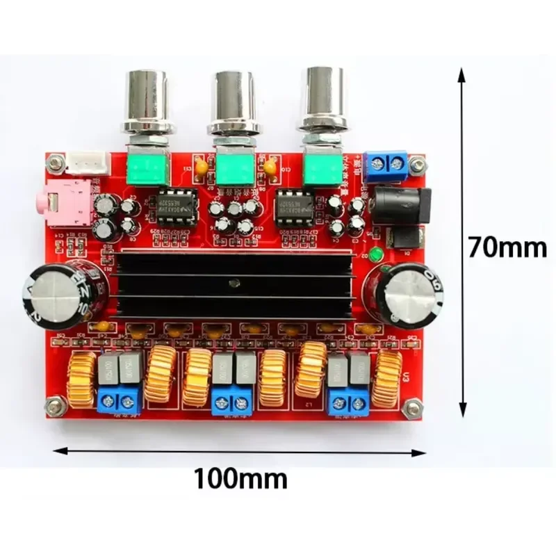 2.1 channel digital power amplifier board, 12v-24v wide voltage, TPA3116D2, 2 * 50W + 100W XH-M139
