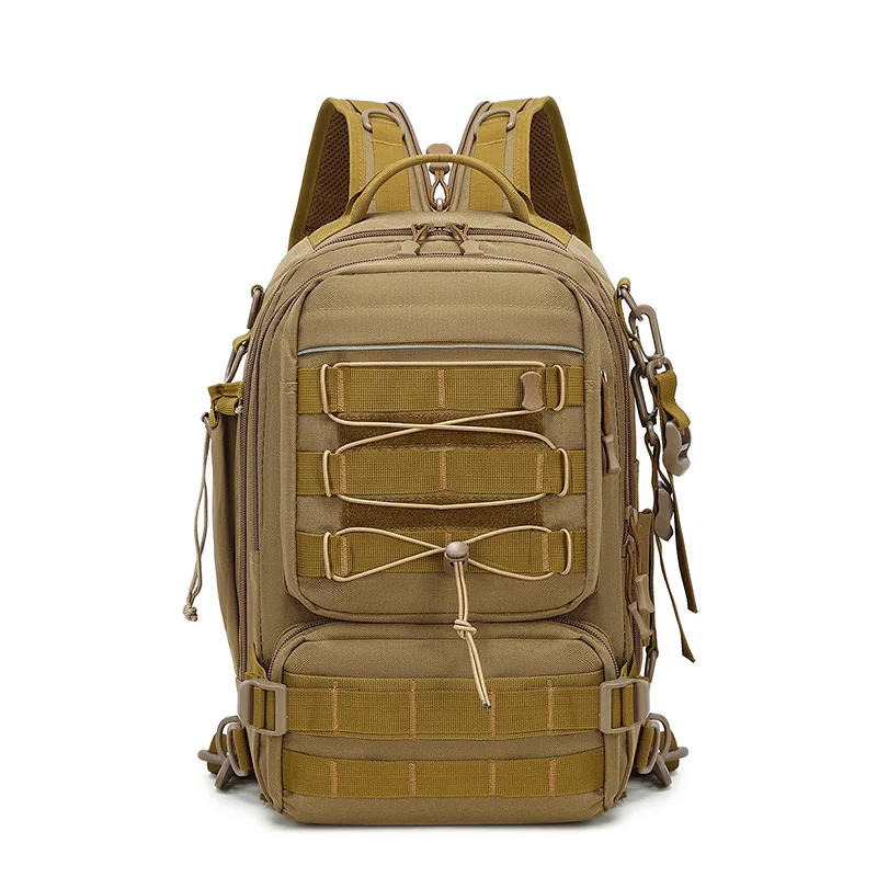 Tactical Camo Outdoor Backpack - Lightweight Cycling Fishing Crossbody Sling Pack for Men Waterproof Multi-Compartment Hiking