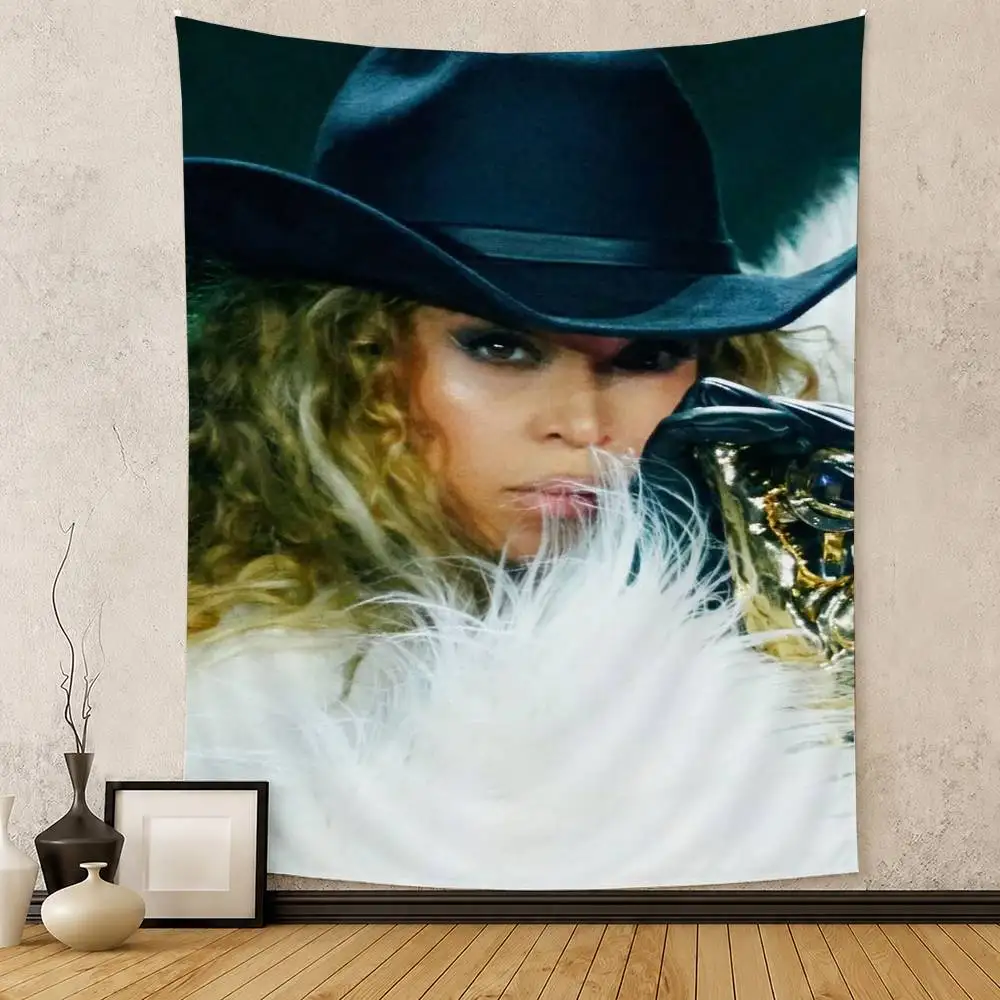 Singer B-Beyonce Carter Cowboy Flag Digital Printing Banner for Garage Wall Out Door Decoration