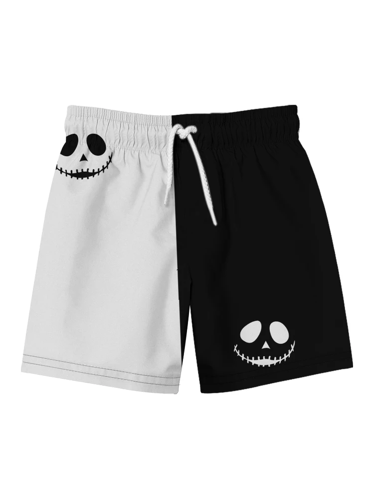 Summer Halloween elements men's 3D digital printing large size shorts personality popular drawstring beach pants