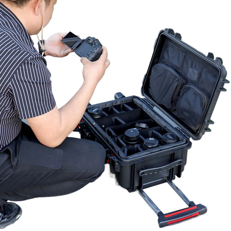 Pull Rod Toolbox Outdoor Waterproof Plastic Toolboxes Garage Tough Build Tool Case Portable Multifunctional Tool Storage Box