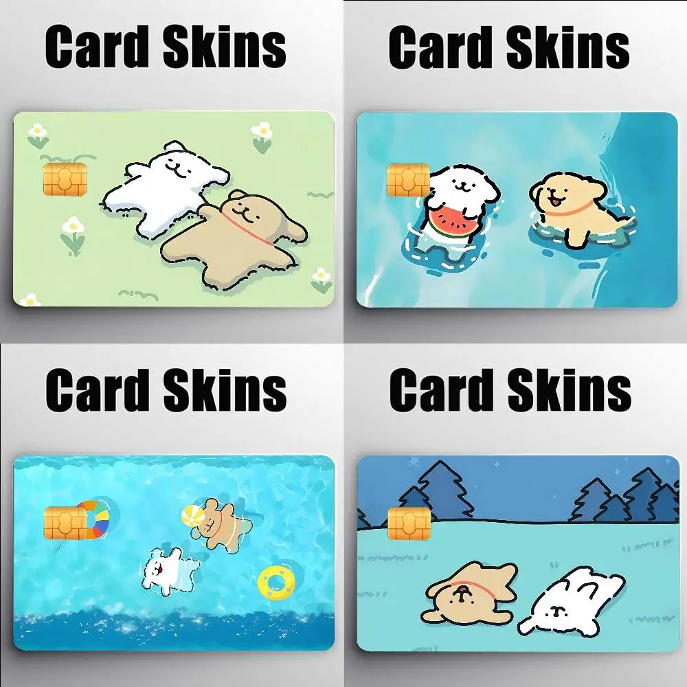 

Cute M-Maltese Card Stickers Cartoon Decorative Small Waterproof Chip 4PCS Card Sticker New Anti-Scratch