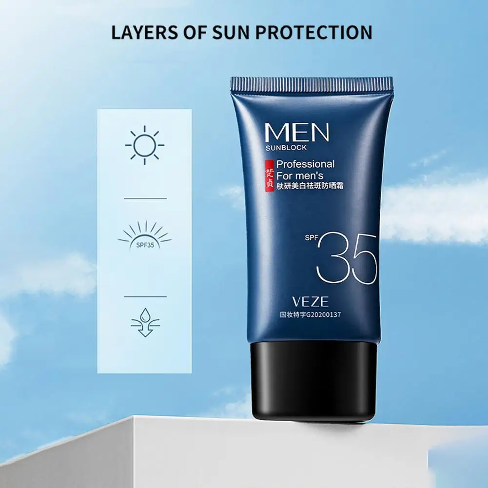

40g Mens Gentle Sunscreen Non-Greasy Moisturizing Sunscreen For Face Protection Brightening Sunblock Whitening Skin Care