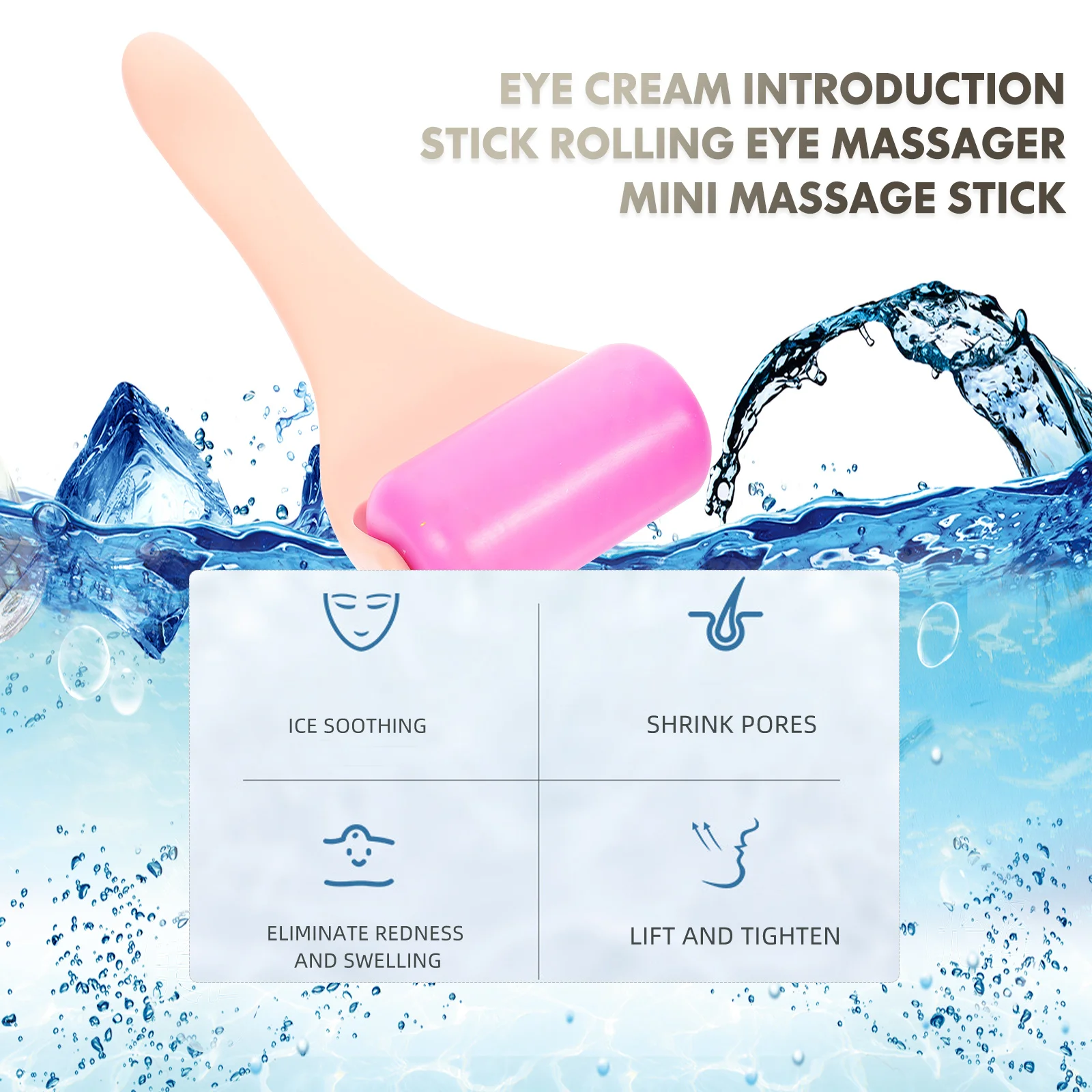 

Anti Wrinkle Facial Roller Portable for Face Eye Cream Massaging Stick Easy to Eye Cream Massaging Stick