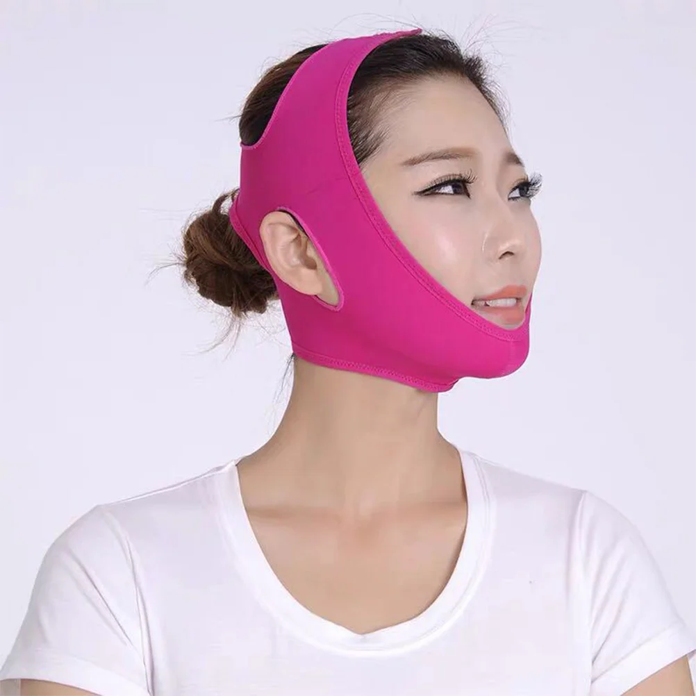 2 قطعة حزام رفع الوجه قناع الوجه الرقيق لشد الجلد حزام الذقن المرن أداة ثبات الوجه