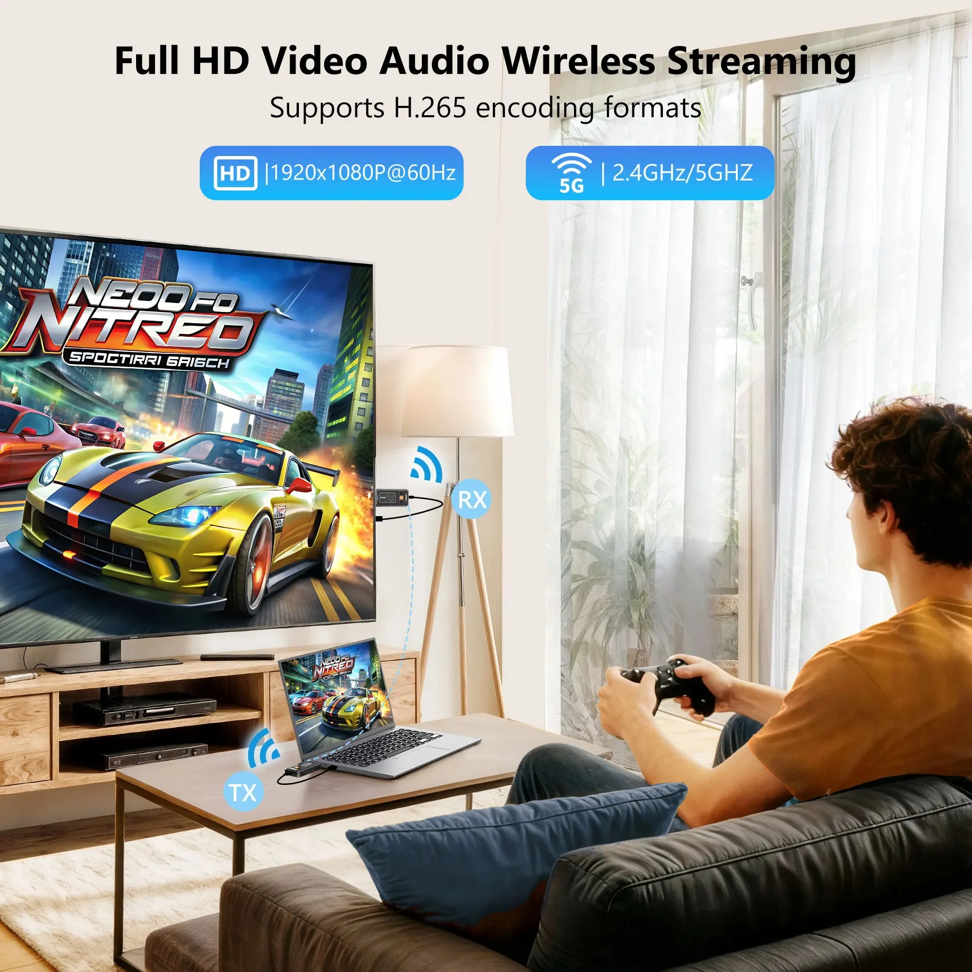 350m Mini Wireless HDMI Video Transmitter and Receiver Extender Display Adapter for TV Box Laptop PC To TV 20 Channel Frequency