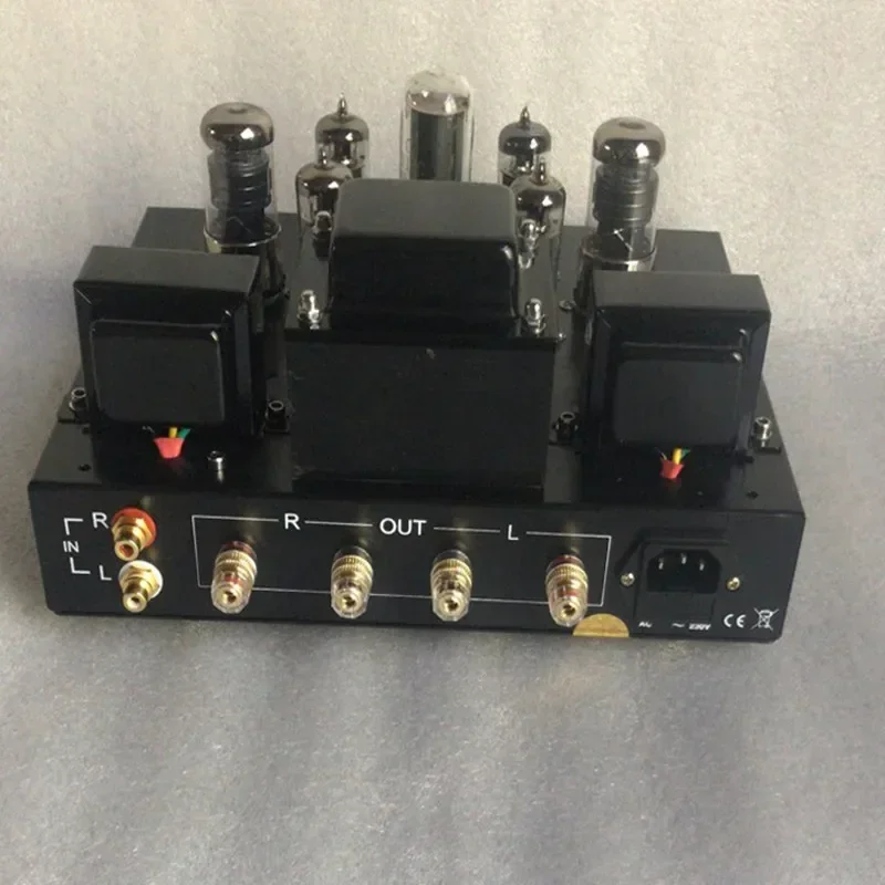 5u4c 6j4p 6p1 HiFi 6P1 Vacuum Tube Integrated Amplifier Stereo Single-ended Class A Headphone Amp Black 6W+6W