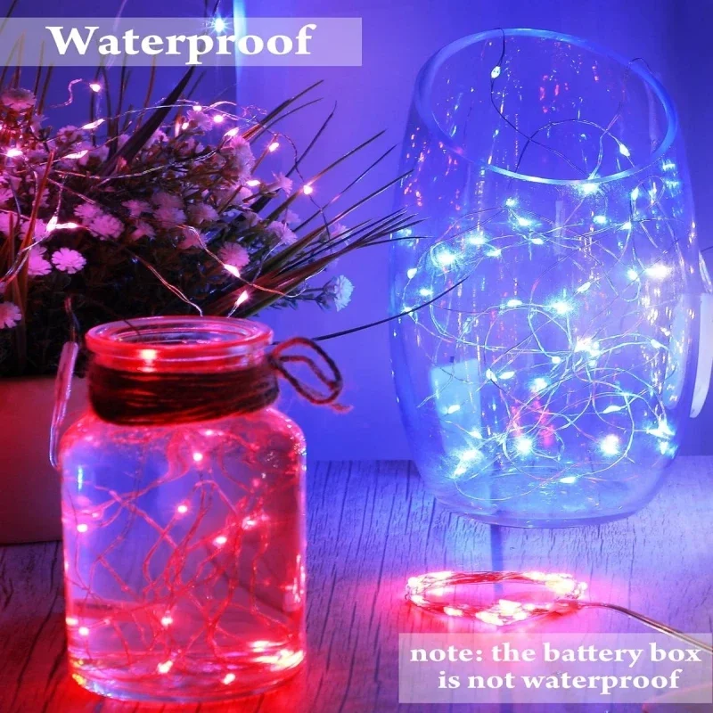 LED Fairy String Lights Battery Operated LED Copper Wire String Lights Outdoor Waterproof Light For Bedroom Wedding Decor