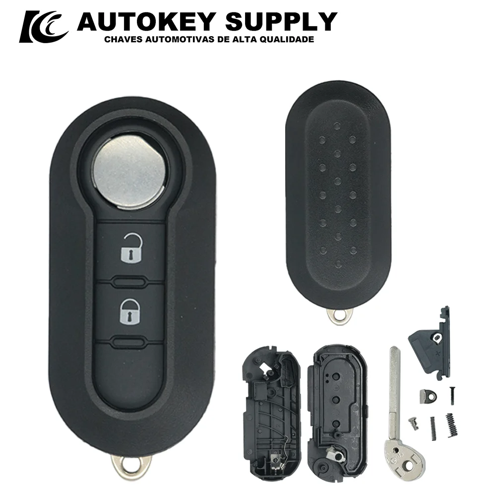 

Autokeysupply AKFTF231 AKFTF232 2/3 кнопки откидной корпус дистанционного ключа (черный) для Fiat