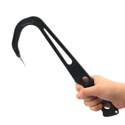 30.5CM Stainless Steel Fish Grip Portable Sea Fishing Gaff Stainless Steel Lip Spear Hook Gripper Tackle Accessory Tool Big Fish