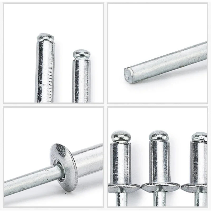 Aluminum Round Head Rivet Pull M2 M2.4 M2.8 M3 M3.2 M3.6 M4 M5 M6 M6.4 Anchor Dome Head Blind Steel Shank Mandrel Exhaust Rivet